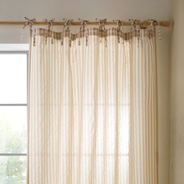 Béžový závěs 140x183 cm Zanzibar Woven Stripe – Pineapple Elephant