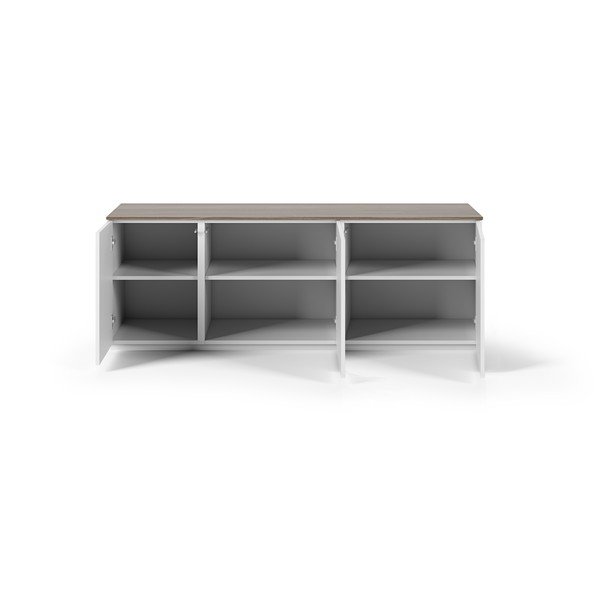 Bílá komoda s dvířky a deskou v ořechovém dekoru TemaHome Join, 160 x 57 cm-image-3