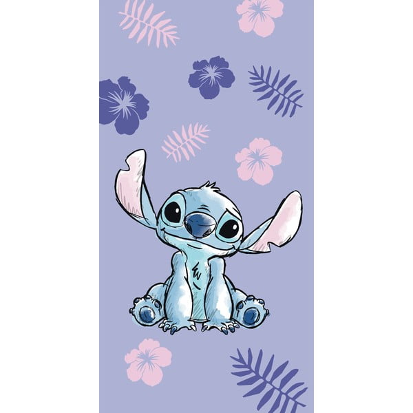 Fialová bavlněná dětská osuška 70x140 cm Lilo and Stitch – Jerry Fabrics