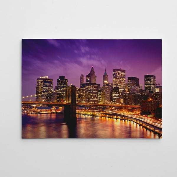 Obraz na plátně Noční Brooklyn Bridge, 50x70 cm