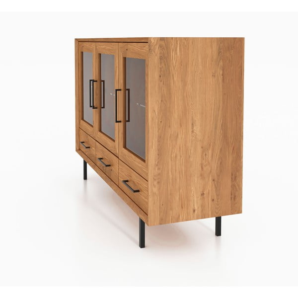 Vitrína z dubového dřeva v přírodní barvě 144x95 cm Abies – The Beds-image-3