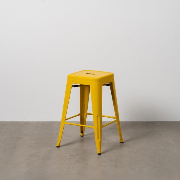 Žluté kovové barové stoličky v sadě 2 ks (výška sedáku 61 cm) – Ixia-image-1
