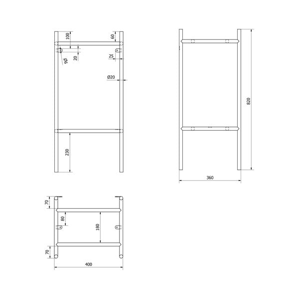 Černý kovový podstavec pod umyvadlo 40x82 cm Puno – Sapho-image-3