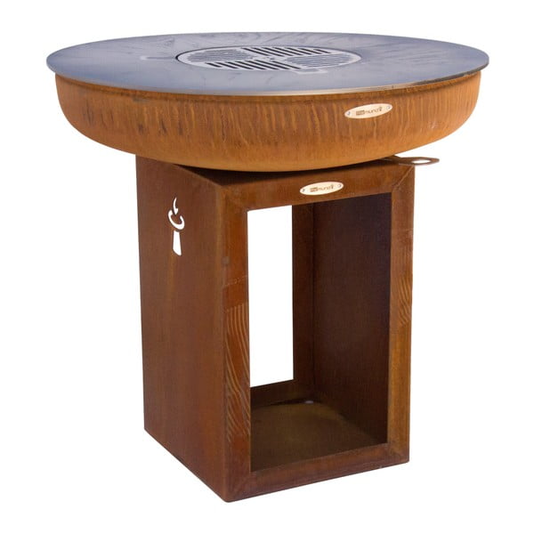 Hnědý venkovní gril na dřevo Remundi Carus M, ø 82 cm-image-3