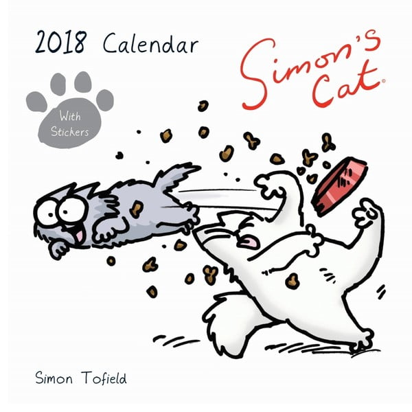 Nástěnný kalendář pro rok 2018 s lepíky Portico Designs Simon's Cat