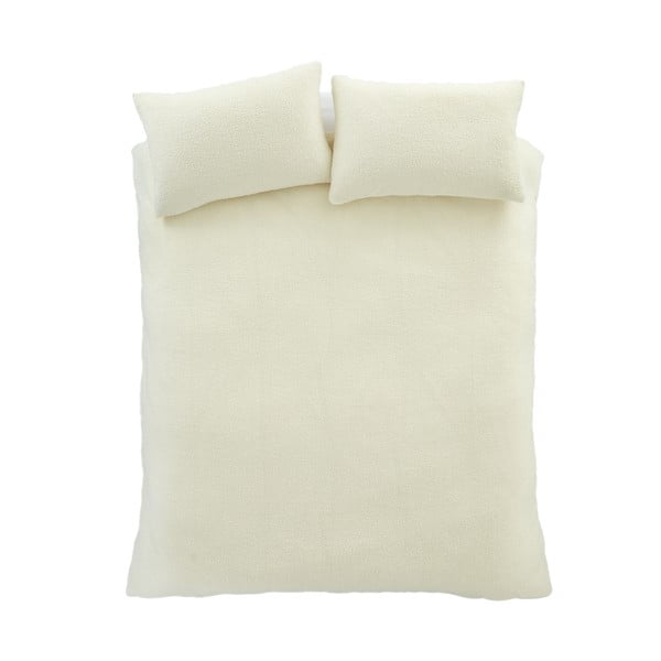 Krémové povlečení na dvoulůžko z materiálu bouclé 200x200 cm Cosy Boucle – Catherine Lansfield-image-2