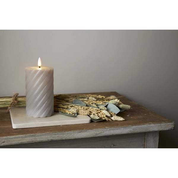 Šedá vosková LED svíčka Star Trading Flamme Swirl, výška 15 cm-image-4