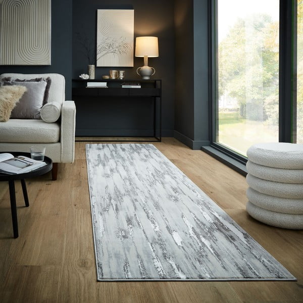 Šedý běhoun 80x300 cm Gleam – Flair Rugs-image-1