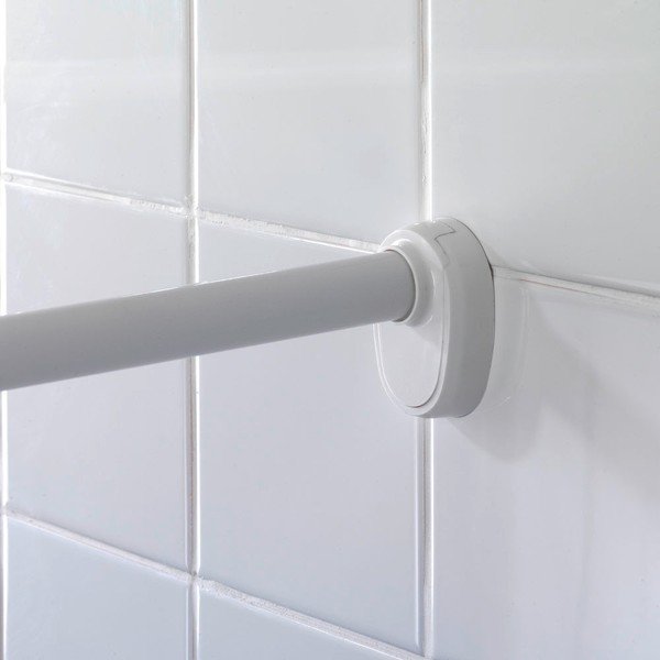 Konzole ve stříbrné barvě prohnutého tvaru na sprchový závěs Wenko-image-2