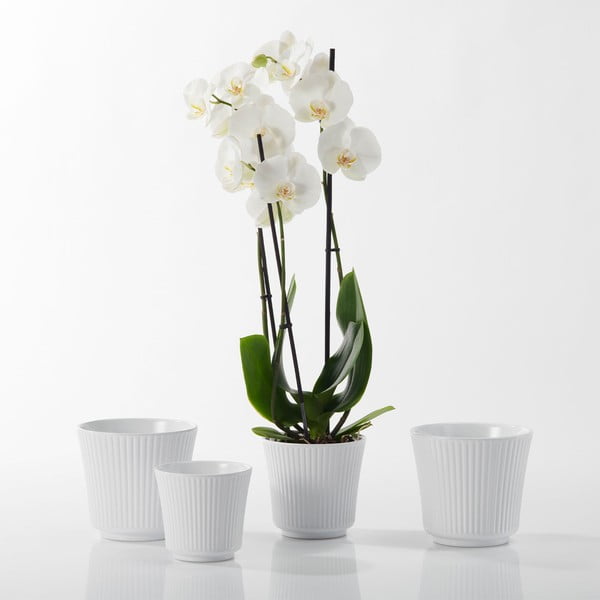 Bílý keramický květináč Big pots Gloss, ø 12 cm-image-1