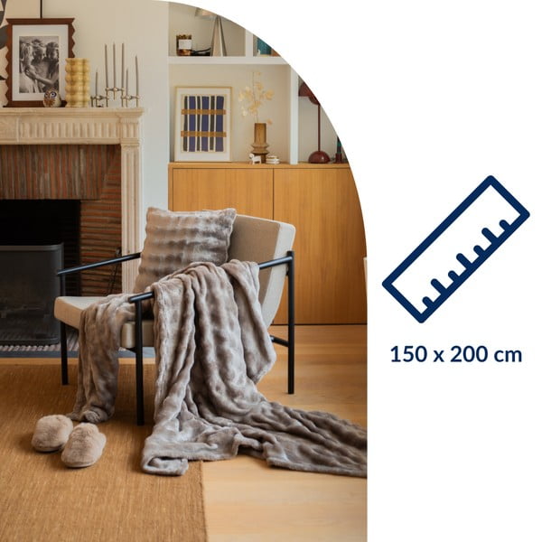 Taupe deka z mikroplyše 150x200 cm Wave – Tiseco Home Studio-image-2