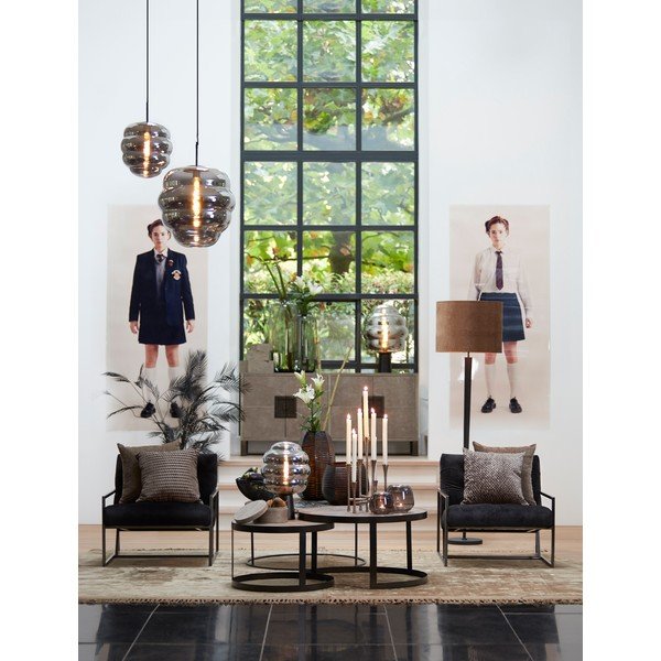 Kožené dekorativní úložné boxy s víkem v sadě 3 ks Kae – Light & Living-image-1