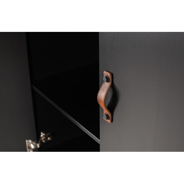 Černá šatní skříň z borovicového dřeva 94x180 cm Dian - WOOOD-image-1