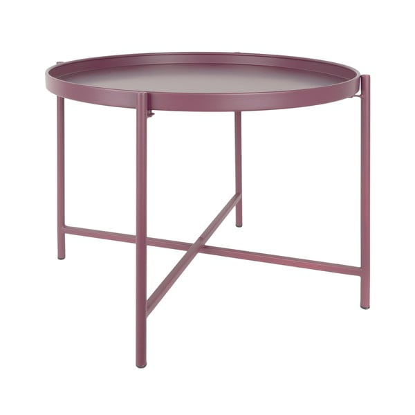 Růžovofialový kovový kulatý konferenční stolek ø 50 cm Meseta  – Leitmotiv