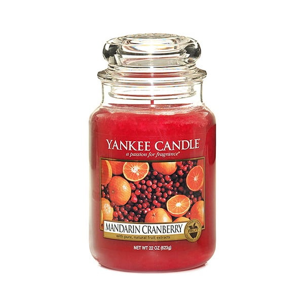 Vonná svíčka Yankee Candle Mandarinky s Brusinkou, doba hoření 110 hodin