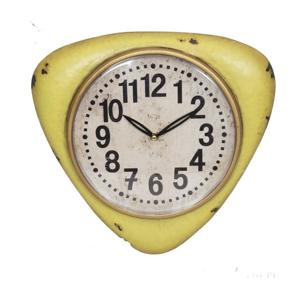 Žluté nástěnné hodiny Antic Line Vintage