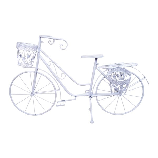 Bílý stojan na květináč Ewax Bicycle, délka 117 cm
