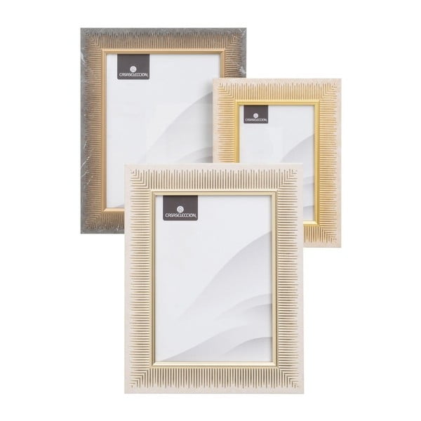 Plastové stojací/na zeď rámečky v hnědo-přírodní barvě v sadě 3 ks 19x24 cm – Casa Selección