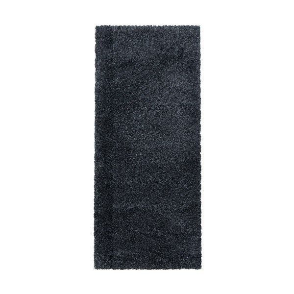 Antracitový běhoun 80x250 cm Fluffy – Ayyildiz Carpets