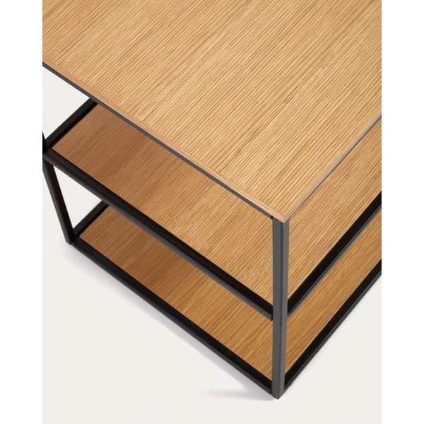 Černý/v přírodní barvě TV stolek v dekoru dubu 160x50 cm Yoana - Kave Home-image-2