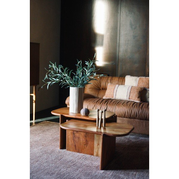 Konferenční stolek z masivu akácie v přírodní barvě 50x75 cm Feller – Dutchbone-image-1