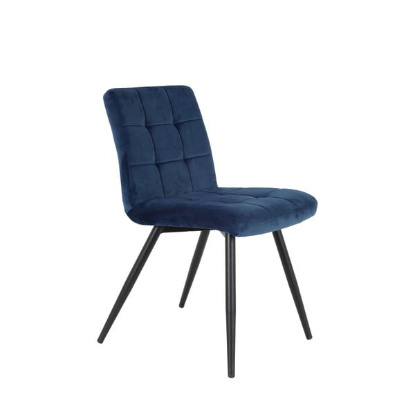 Modrá sametová jídelní židle Olive – Light & Living
