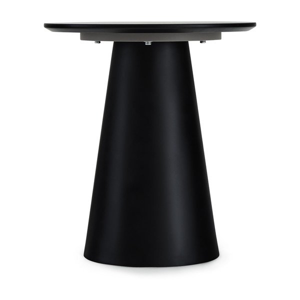 Konferenční stolek v tmavě šedé a černé barvě s deskou v dekoru mramoru ø 45 cm Tango – Furnhouse-image-2