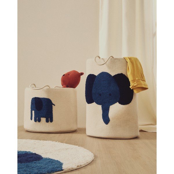 Slonovinový látkový dětský koš na hračky ø 35x50 cm Tandani – Kave Home-image-1