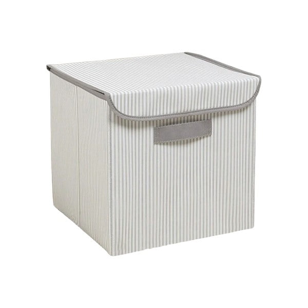Šedý látkový úložný box s víkem 30x30x30 cm – Mioli Decor