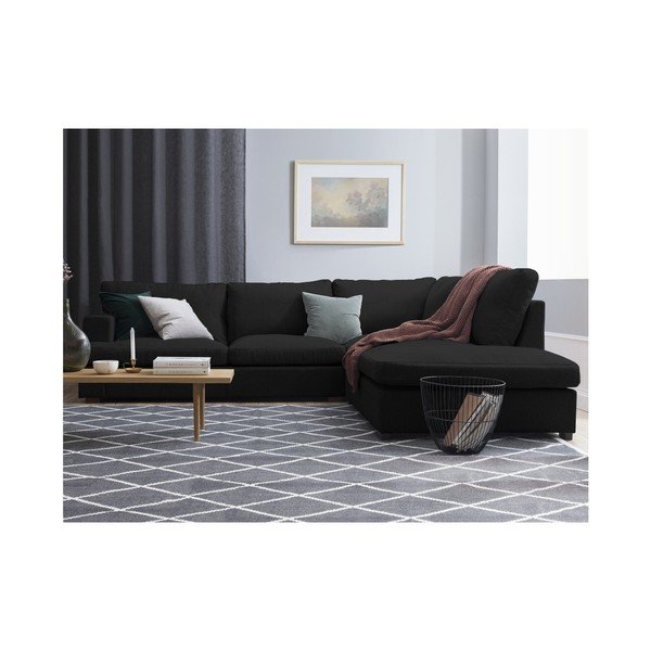 Černá rohová pohovka Windsor & Co Sofas Daphne, pravý roh-image-3