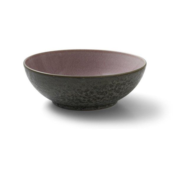 Šedá kameninová salátová mísa s vnitřní glazurou v růžové barvě Bitz Mensa, průměr 30 cm-image-1