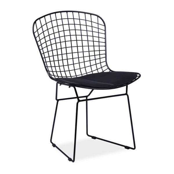 Černá jídelní židle s polštářkem z ekokůže Signal Fino