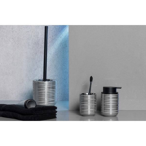 Keramický kelímek na zubní kartáčky ve stříbrné barvě Vilalba – Wenko-image-4