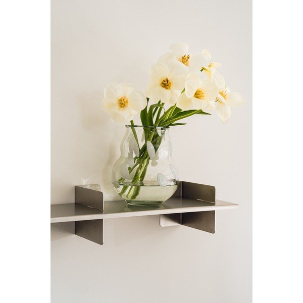 Bílá skleněná ručně vyrobená váza (výška 22 cm) Dam – noo.ma-image-1