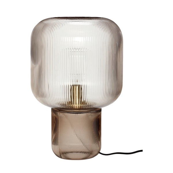 Hnědá stolní lampa se skleněným stínidlem (výška 42 cm) Pirum – Hübsch