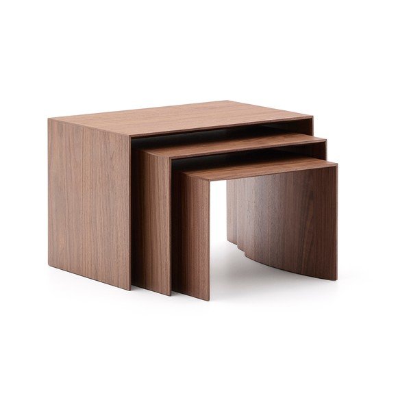 Odkládací stolky v sadě 3 ks v dekoru ořechu 40x60 cm Litto – Kave Home