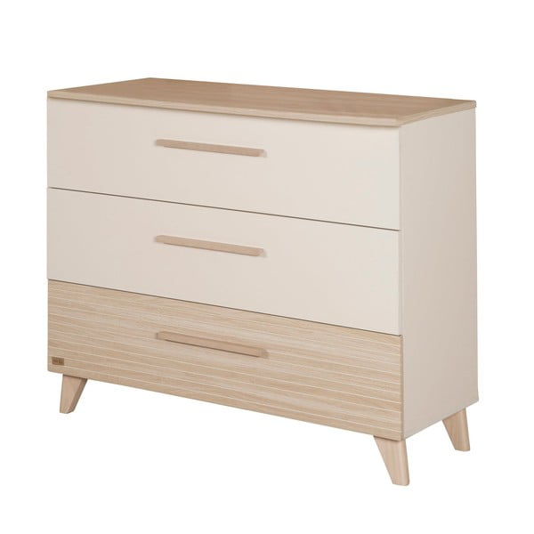 Krémová/v přírodní barvě dětská komoda v dekoru dubu s přebalovacím pultem 110x98x75 cm Sidney – Roba-image-2