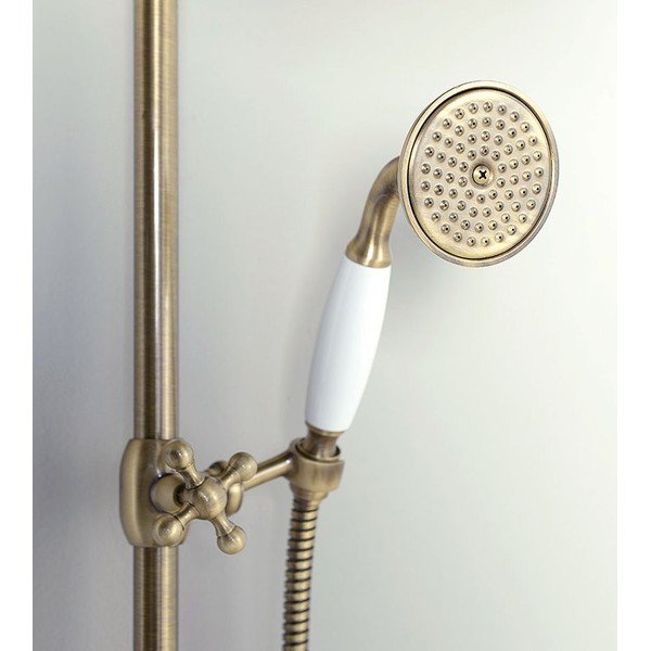 Mosazný sprchový set v bronzové barvě s termostatickou baterií s hlavovou sprchou a ruční sprchou 142 cm Antea – Sapho-image-3