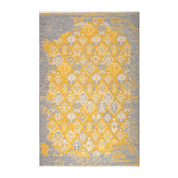 Oboustranný žluto-šedý koberec Vitaus Normani, 77 x 200 cm