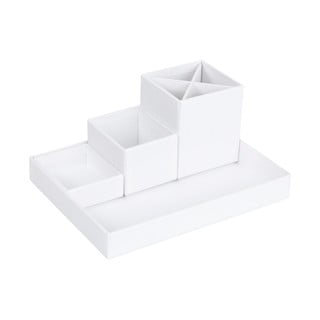 Bílý 4dílný stolní organizér na psací pomůcky Bigso Box of Sweden Lena