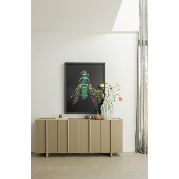 Béžová nízká komoda z borovicového dřeva 200x85 cm Basu – WOOOD-image-1