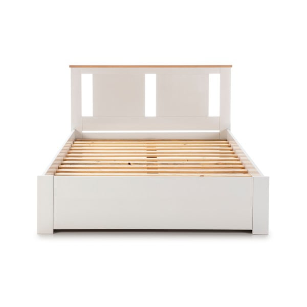 Bílá dvoulůžková postel s roštem 140x190 cm Enara – Marckeric-image-2