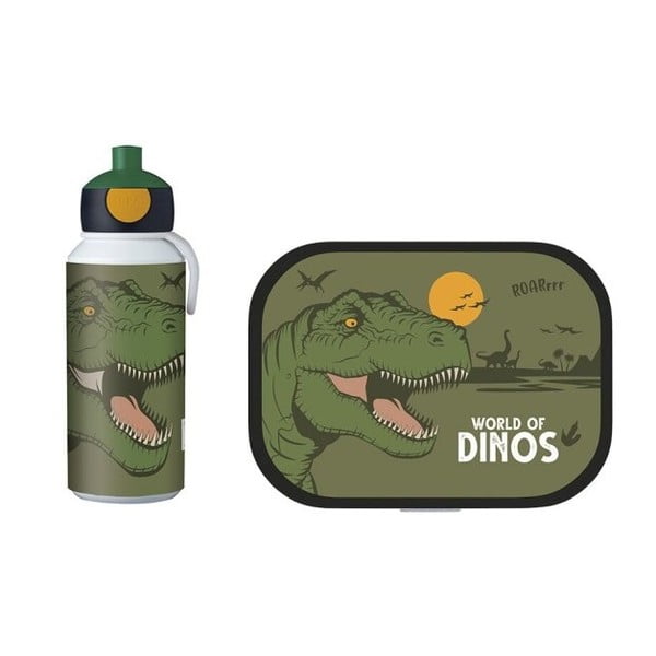 Sada dětského svačinového boxu a láhve na vodu Mepal Dino