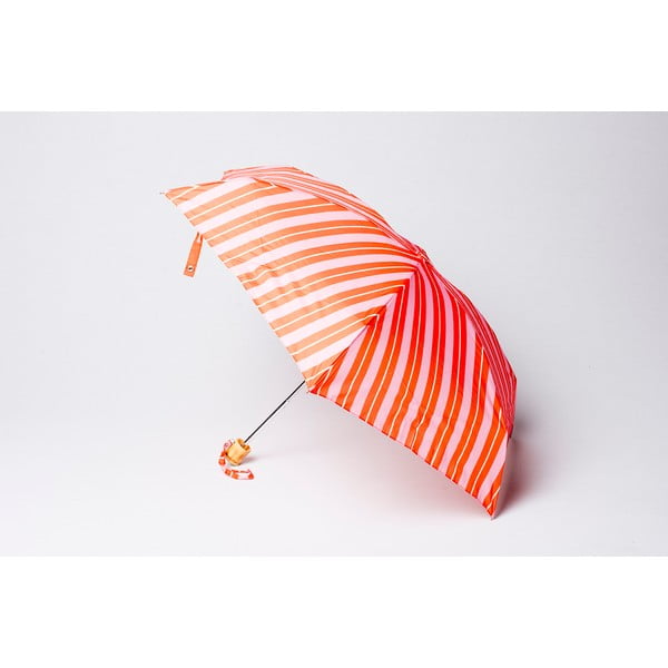 Skládací deštník Stripe, oranžovo-růžový