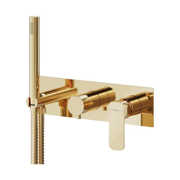 Podomítková sprchová baterie ve zlaté barvě (3 výstupy) Spy – Sapho-image-1