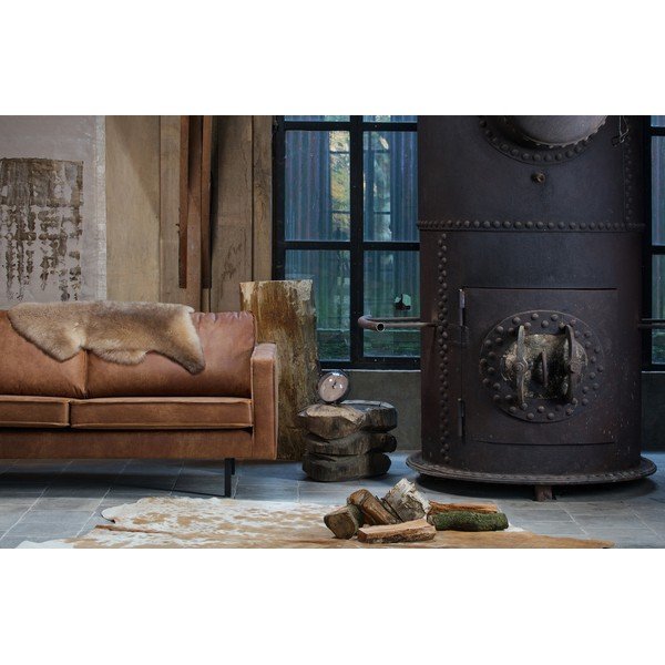 Hnědá pohovka z imitace kůže 190 cm Rodeo – WOOOD-image-4