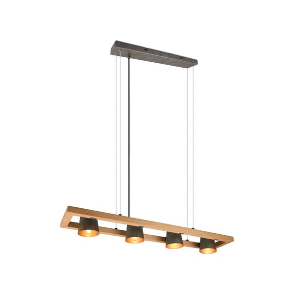 Závěsné svítidlo v šedo-přírodní barvě Bell – Trio-image-3