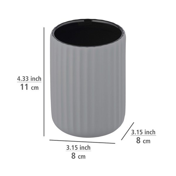 Šedý keramický kelímek na kartáčky Wenko Belluno-image-3