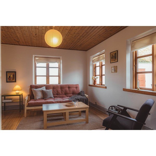 Oranžová/hnědá rozkládací pohovka 204 cm Grab - Karup Design-image-1