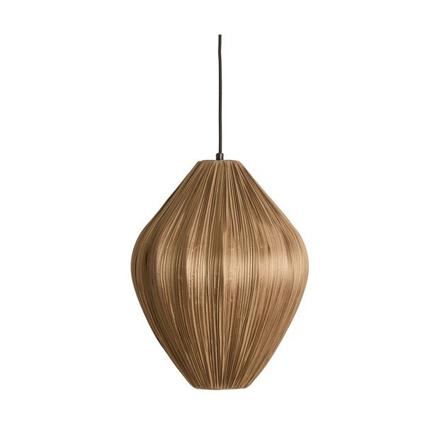 Hnědé závěsné svítidlo s textilním stínidlem ø 12 cm Verita – Light & Living
